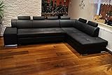 Quattro Meble Echtleder Ecksofa London PIK 6z 300 x 200 Sofa Couch mit Schlaffunktion, Bettkasten und Kopfstützen Echt Leder Eck Couch große Farbauswahl