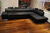 Quattro Meble Echtleder Ecksofa London PIK 6z 300 x 200 Sofa Couch mit Schlaffunktion, Bettkasten und Kopfstützen Echt Leder Eck Couch große Farbauswahl