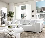 DELIFE Couch Marbeya Weiss 290x110 cm mit Schlaffunktion Big-Sofa