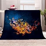 Flanell Fleece Decken abstrakte Graffiti,extra weiche Flauschige Kuscheldecken,leichte,gemütliche Mikrofaser Sofadecke/Couchdecke für Kinder Erwachsene,150x200cm,3D-Bedruckt,Fußballspieler Geschenke