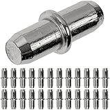 Universal Regalboden Träger, 24 Stück, Bodenträger für Ø 5 mm Bohrlöcher, Stift aus massivem Stahl, Rost-frei, Einlegeboden Halter, Regalbodenträger Möbel, Regalstützen Schrank, Regal Stifte Träger