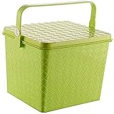 Fußhocker, Ottomane, Fußhocker, Aufbewahrungshocker, quadratischer Würfel, Fußstütze, Stuhl, tragbare Aufbewahrungsbox, Fußhocker-Optik (grün)