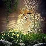 Solar Gießkanne mit Lichterkette Aussen Gartendeko, Kleine Gieskannen Solarlampen für hängend balkon garten rasenerde deko, Vintage Solarleuchten mit Schäferhaken, Solarplatten, Wasser Rostfrei