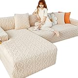 LEGBOX Sofa Überzug Ecksofa L Form Sofabezug Couchbezug Stretch Sofahusse L-Förmiges Couch Hussen für 1 2 3 4 Sitzer Stretch Eckcouch Bezug Sofabezüge (L-förmiges Ecksofa erfordert Zwei) (White 1)