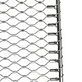 EAMOM Seilnetz aus Edelstahl 304 Höhenfallschutznetze Zoo-Käfig-Zaun-Geländer-Sicherheits-Anti-Fall-Netz Bewerben Sie Sich auf dem Animal Garden Football Field Color : 11cm mesh, Size : 2X5M(6.6X6.