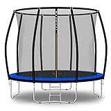 Baunsal® Trampolin Outdoor Ø 305 cm (FGIS) blau Komplettset Sprungmatte mit Netz und Leiter Gartentrampolin Outdoor Spielzeug Kinder Trampolin Kinder Outdoor Spielzeug Garten