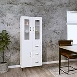 RAUGAJ Highboard Weiß 69,5x34x180 cm Engineered Wood Artikelfarbe - Weiß