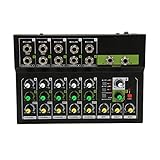 Professioneller Audiomixer, Rauscharmes Stereo Soundboard Konsolensystem mit 10 Kanälen, Kompaktes Kleines Mischpult für Bühnen DJ Studio Streaming (EU-Stecker)