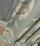 adaada 2er-Set vorhänge Europäische Jacquard vorhänge für Wohnzimmer (Grün, 230 * 140cm)