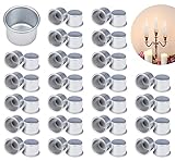 Kerzenhalter Silber Aluminium 30 Stück Set - Modernes und Elegant Design - Silber Kerzenständer für Geburtstagskerzen Wasserschiebefolie Kerzen und Tafelkerzen - Wachsplatten für Kerzen