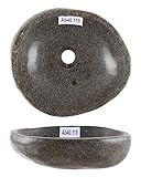 Naturstein Waschbecken grau oval 30 cm von WOHNFREUDEN - Flussstein Badezimmer-Stein-Waschbecken Stein-Waschschale Aufsatz-Hand-Waschbecken