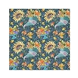 xigua Thanksgiving Sonnenblumen-Servietten – waschbare Polyester-Servietten, ideal für Familienessen, Partys, Halloween-Abendessen und mehr (50,8 x 50,8 cm, 6 Stück)