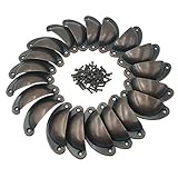 PUERHUACI Türknauf Vintage Griffe Möbel 20 Pieces Möbelgriffe Türknöpfe Vintage Muschelgriffe für Schublade Antik Screws for Schrank Griffe Möbelgriff Halbkreis (Rote Bronze)