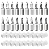 NAVESO 7mm Bodenträger für Einlegeböden, 20 Bodenträger Regal, Glasboden-Träger, Regalstützenschrauben, Regalstifte für Regalboden Schränke(Mit Rutschfester Gummimanschette)