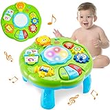 HERSITY Baby Spieltisch Musikspielzeug Spiel Lerntisch Activity Table Babyspielzeug Geschenk für Kinder ab 18 Monaten 1 Jahr