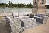 Ondis24 Gartenmöbel Set Sacramento, Sitzgruppe für 7 Personen, Gartenset mit Tisch Sitzkissen, Balkonmöbel Essgruppe Garten, Lounge Sitzgarnitur