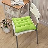 YZABEL Set mit 4 weichen Stuhlkissen mit Bändern, quadratische Küchenstuhlkissen, rutschfeste Sitzpolster, Dicke Sitzkissen for Esszimmer, Garten, Büro (Color : Fruit Green, Size : 40 * 40)