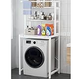 Badezimmer Regal ohne Bohren, Dickes Brett, Kräftiges Stahlrohr, Rutschfestes Fußdesign, Mehrschichtiges Freistehendes Regal, Verwendet In Badezimmer, Waschküche, Balkon ( Color : C , Size : 3 LAYER_R