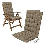 HAVE A SEAT Living - Hochlehner Auflagen 120x48 cm (2er Set - 120x48 cm, Goldbraun)