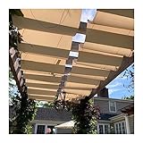 XLIHAWY Einziehbare Sonnensegel Für Wellen, Wasserdicht, 95% UV-Schutz Sonnendach SunShelter, U-förmig Einstellbar Gazebo Shade Abdeckung (Farbe : Beige, Größe : 1x3M)