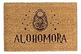 Fußmatte Alohomora Kokosfaser Naturmatte Indoor Geschenk für Paare zum Einzug, Einweihungsparty, 40 x 60 cm