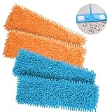 MOERAE 4X Ersatz-Wischtuch für Bodenwischer, Flauschige Chenille Wischbezüge für 40 cm Wischmop Klapphalter, Bodenwischer Mop für Bodenbeläge wie Laminat Echtholzböden Dielen Putzlappen
