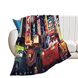 Lightning McQueen Decke Kuscheldecken Cartoon Couchdecke, Übergroße Warme Super Weiche Decke, Schlafdecke Tagesdecke 60x80in(150x200cm)