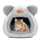 Katzenhöhle Katzenbett Waschbare Halbgeschlossen Katzenzelt Katzenkorb katzenhäuschen Betten zum Schlafen für Kleine bis Mittlere Größe Katze (LC-New-Katzen)