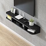 Schwimmender TV-Ständer, platzsparender Wand-TV-Schrank, Wandhintergrund-Aufbewahrungsregal für TV-Komponenten, die im Wohnzimmer zu Hause verwendet werden/Schwarz/120 cm/Schwarz/100 cm