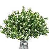 SLFYEE 8 Pcs Künstliche Pflanzen Gefälschte Künstliche Sträucher Blumenstrauß Evergreen Sträucher für den Tisch Hochzeit Jeder Zimmer Blumengestecke Deko