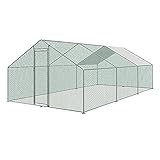 UISEBRT Hühnerstall Käfige Kleintierstall - Freilaufgehege mit PE Dach für Geflügel, Kaninchen, Kleine Haustiere, Hunde (3 x 6 x 2 m)