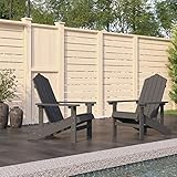 BULANED Adirondack-Gartenstühle 2 STK Hochlehner, Campingstühle, Lehnstühle, Wetterfest Stuhl, Garden Chair, HDPE Anthrazit