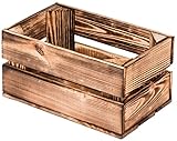 LAUBLUST Vintage Holzkiste Klein - Geflammt | Aufbewahrungskiste aus Holz - Geschenkkiste & Deko | ca. 30x20x15cm - M