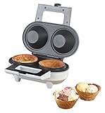 Rosenstein & Söhne Eiswaffeleisen: Waffeleisen für 2 Eiswaffel-Schälchen, antihaft-beschichtet, 550 Watt (Waffelcup Maker)