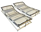 2x Ergonomischer Lattenrost 100x190 cm verstellbar - Lattenrost Set KV - 7-Zonen Lattenrost 100 x 190 cm Doppelpack - fertig montiert - 44 Leisten - Kopf- und Fußteil verstellbar - 2er Set - 100/190