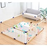 DLLY Holz Laufstall Für Babys Und Kleinkinder, Großer Baby Laufgitter, Baby-/Kinder-aktivität Laufstall, Krabbelgitter, Faltbarer Laufstall Baby, Innen/außen Babyzaun,150x150cm