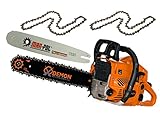 Marpol Demon Benzin Motorsäge Motorkettensäge Kettensäge 3 Ketten 2 Schwerter(Z-DEM-CS58T)