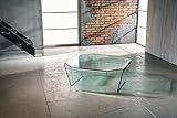 IMAGO FACTORY Solitaire Couchtisch aus gebogenem Glas, moderner Couchtisch, Wohnzimmertisch aus Glas, Couchtisch, Möbel aus Glas, modernes Design
