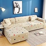 ZCXRYFL L Form Sofabezug Stretch Stoff Sofa üBerzug Rutschfester Sofa Cover Relaxsessel Ecksofa Kombination Couch üBerzug MöBelschutz Couchbezug FüR Hunden Und Katzen(ＡＡ（220-280cm）+BB（220-280cm）,B)