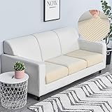 Sofa Sitzkissenbezug,Stretch Sitzkissenschutz,3/4/2/1 Sitzer Elastischer Sofasitzbezug Kissenbezüge,Sitzbezüge Husse Überzug Bezug Für Sitzkissen,Rutschfest Stoff Tartan,Beige-Backrest-S(60-90cm)