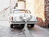 pd Hochzeit Deco Box CAR Dekoration Herz Luftballons und Dosen für Hochzeits Auto Silber