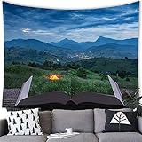 MEKPAM Kreative Landschaft Wandteppich Wandbehang Natur Landschaft Dekor Party Home Dekoration Hintergrund Teppich 230x180cm