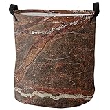 Wäschetonne Vintage-Marmor-Textur-Braun Spielzeugkorb Große Wäschebox Praktisch Wäschesammler Für Spielzeug Waschküche Bad,40X50Cm
