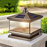 YXBHLCY Ganzkupfer-Solar-Außensäulenleuchte, Außenpfostenleuchten, traditionelle quadratische Außensäulenlaterne für den Garten, Park, Tor, Straßenbeleuchtung