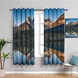 SPADEACES 3D Himmel Gebirgsfluss Muster Schallschutz Vorhang 2Er Set Ösen Für Schlafzimmer Kinderzimmer, Gardinen Wohnzimmer Modern, Thermo Vorhänge Blickdicht Fensterdekoration 280X260Cm (BxH)