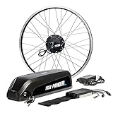 SHIMOST 28 Zoll 700C E-Bike Umbausatz Conversion Kit 36V350W Heckmotor mit 36V13Ah Li-ion Batterie für Hinterrad 8-10 Gang Steckranz Kassette, Integrierte Controller, LCD Anzeige, Pedal Sensor