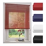 ourdeco® Jalousie aus PVC / 100 x 220 cm (Breite x Höhe) / Farbe rot / lichtdurchlässig bis Blickdicht / Einfache Montage an Wand oder Decke