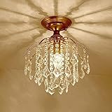 Amerikanischer kleiner Kronleuchter, Balkon, Gang, Korridor, Pendelleuchten, Kristall-Kronleuchter, moderne Kristall-Hängeleuchten, Durchmesser 26 cm x 30 cm, Kristall-Leuchten, für Schlafzimmer,