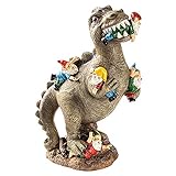 Dinosaurier essende zwerg Gartenstatue, gartenzwerg Und Dinosaurier Spielzeug,lustige Garden GNOME Statue für Rasen,Patio, Garden Dekoration, Einweihungsparty Geschenk