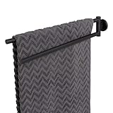Tiger Noon Handtuchhalter mit zwei schwenkbaren Armen, Edelstahl, Farbe: Schwarz, B x H x T: 4,9 x 7,8 x 45,3 cm
